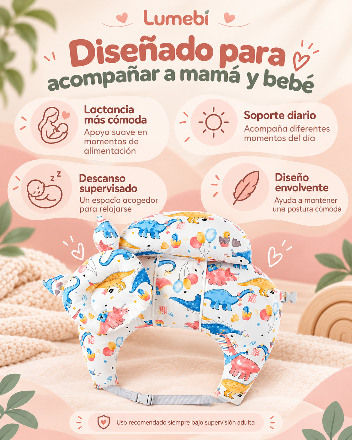 Lumebi™ Nido de Apoyo para Bebé – Comodidad para Lactancia, Descanso y Soporte
